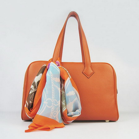 Hermes Victoria H2802 Bags with Scarf Details in Orange